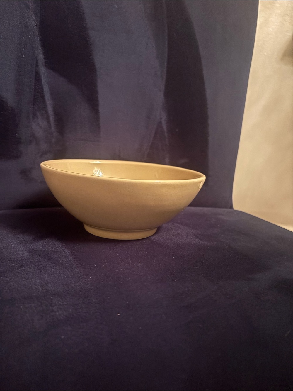 Pottery Barn Studio by Barbara Eigen Beige Solid Round Glossy Ceramic Bowl